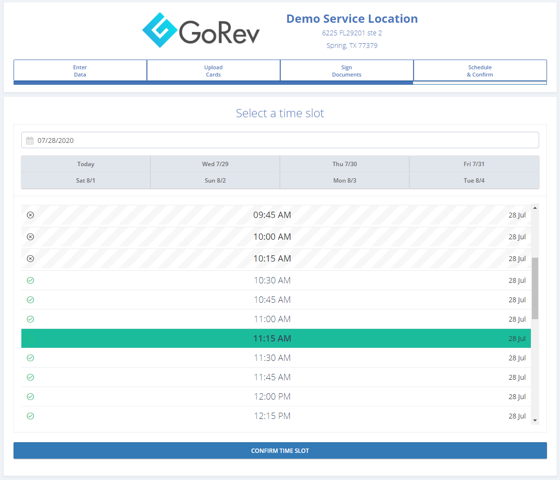 GoRev Patient Scheduling